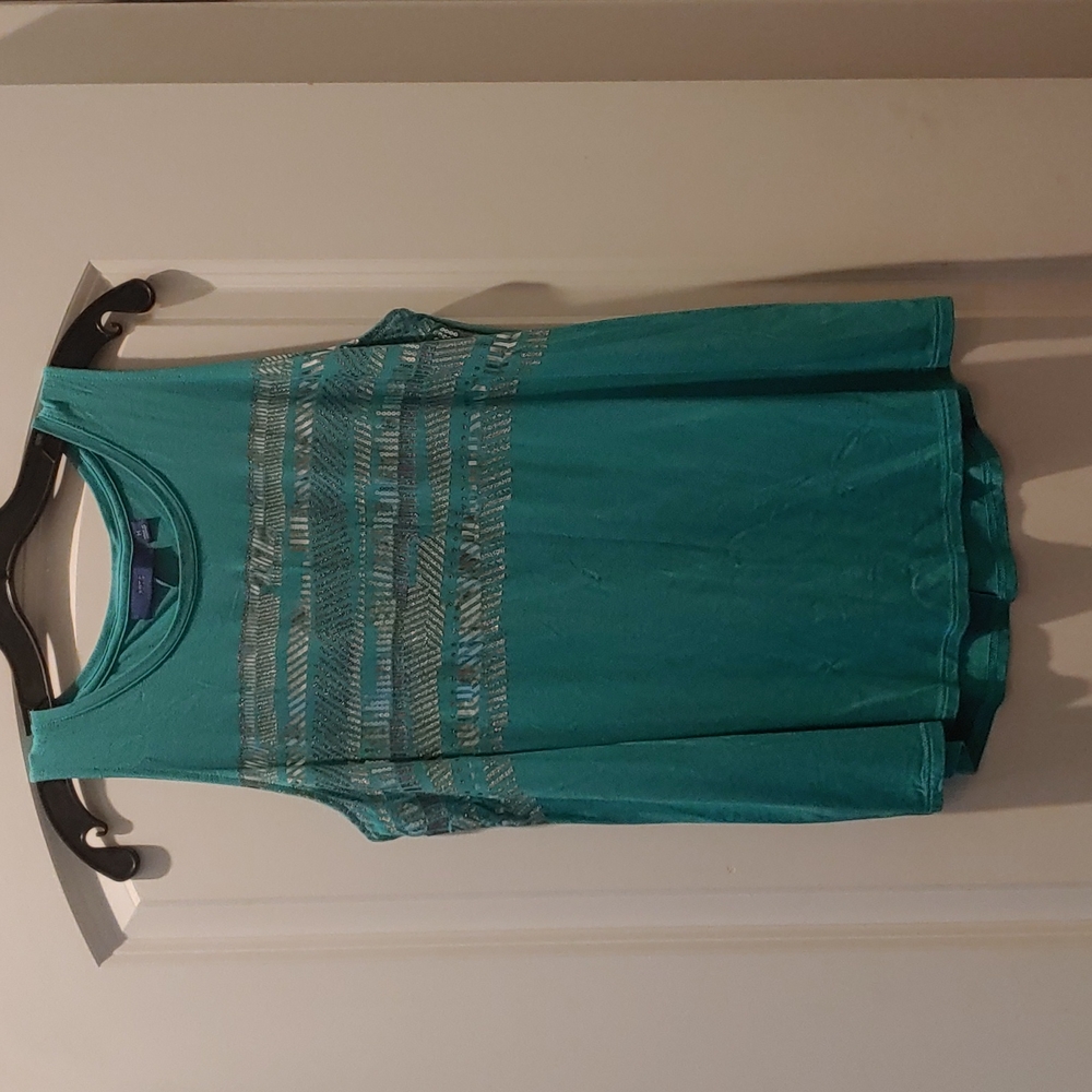 Apt. 9 Tops, Medium New Apt 9 Teal Silver Tank